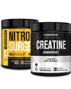 Jacked Factory Nitrofresh Build Pre Workout with Creatine for Muscle Building (30 Servings, Arctic White) & Creatin Monohydrát prášek pro růst svalů a vyšší sílu (30 Servings, Neochucené)