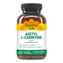 Country Life Acetyl L- karnitin, 500 mg, s B- 6 - 120 Veganovými tobolkami