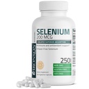 Bronson Selenium 200 mcg - Kvasinky Free Chelated Amino Acid Complex - Esenciální stopový minerál s nadřazenou absorpcí, 250 Vegetariánských kapslí