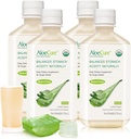 AloeCure USDA Organic Aloe Vera Juice Made within 12 hrs of Harvest - Čisté Aloe Juice Natural Digestion Doplněk k podpoře trávení, imunitní systém a vyvážená kyselost žaludku, 4 x 500ml Lahvičky