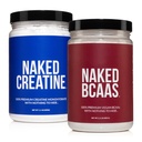 Naked čistý kreatin Monohydrát 100 Service + 100 Service Neochucené Nahé BCAA Vegan Bundle
