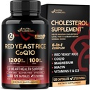 Červená kvasinková rýže 1200 mg s CoQ10 100 mg - s hořčíkem 124; Niacin PHARMAD 124; Vitamin E & D3 - Podpora srdečního zdraví, Energie & Metabolismus - Efektivní, Flush- free & Laboratorní testování - Made in USA, 120 Kapsle