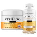 Dermawon Vitiligo Doplněk & Pigmentace Cream Sada 124; 60 Vitiligo Kapsle a 4fl Oz Cream 124; Snížit bílé Spoty, Zlepšit pigmentaci kůže a neutralizovat kůže Tone 124; Přírodní řešení (1)