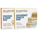 WonderSlim Fluffy solené Toffee Pretzel Protein & Fiber Bar a Lemon Meringue Gourmet Snack Bar Bundle