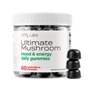 Ultimate Mushroom Daily Gummies - Houbové Gummies s Cordyceps, Lion 's Mane, a Reishi, Plus Huperzin A & L-Theanine, Může zlepšit nálada a energie, Apple Berry Flavor, 60 Gummies