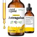 Wild & Organic Astragalus Tincture - Immunní Supplement w / Astragalus Root Extract - Vegan Tincture for Immunity - Sugar & Alcohol- Free Drops - 4 fl oz