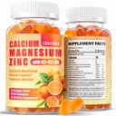 Vápník Magnesium zinkové gumy s D3 & B6 & K2,1000mg vápníkové gumy s 300mg Magnesium Podpora imunní energie pro dospělé a dospívající, bez cukru (120Count)