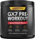 Vitamin Bounty Gx7 Pre Workout prášek pro muže - Pre cvičení pro ženy - Cukr zdarma Pre Workout Energy Booster Dodatek s Beta- Alanin, Kofein, Keto, 0g čisté sacharidy - Meloun Flavor, 20 Serving
