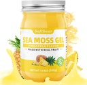 softbear Moss Gel Ananas ochucený 12 OZ - Wildcrafted Irish Moss Gel Organic Raw 92 Minerály a vitaminy Non- GMO gluten- zdarma Vegan doplňky imunitní štítné žlázy stravovací podpora