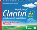 Claritin 24 hodin Non- Drowsy Alergické tablety, 10 mg, 5 Počet (708164)
