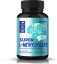 L Methylfolát 15mg, profesionální síla Methylfolát Supplement Support Mood, Nerve, Methylace, Optimalizované L- methylfolátové kapsle, Non- GMO, Gluten- Free, 5-MTHF, 120 Kapsle