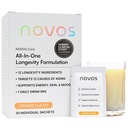 NOVOS Core Longevity Mix, Anti- Aging dodatek, Pick Powder Packet Orange Flavor - Kožní podpora, Energie, Mood, Spánek a Kognitivní podpora - 30 Služeb
