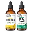 Wild & Organic Bacopa tinktura 4 fl oz & Holy Basil tinktura 4 fl oz