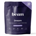 Beam Dream Sleep Powder, L- Theanin, Apigenin, Reishi a Magnesium, Třetí strana Testované přírodní spánkové pomůcky & Spánkový doplněk pro hluboký spánek, relaxace a zotavení, Přírodní spánková podpora, 30 Služeb