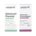 Ovaterra Advanced Prenatal & Preception Multivitamin Bundle pro ženy s DHEA 25mg, Choline 550 mg, Folát (methylfolát) 1,010 mcg, Omega33 DHA, EPA, Chelated Iron 364 Kapsle - 28 Day Supply