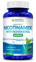 Generické přírodní vitamin nikotinamid s Resveratrol 600mg (vitamin B-3) 120 Veggie Kapsle gluten zdarma & Non- GMO