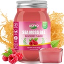 ACEYO (18 OZ) Irish Sea Moss Gel Organic Raw Vegan Raspberry Flavor 102 Vitamíny a Minerály Wild Sklizeň Non- GMO imunitní obrana Booster štítné žlázy stravitelná podpora
