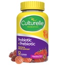 Culturelle Daily Probiotic Gummies for Women & Men, Berry Flavor, 52 Count, Naturally- Sourced Daily Probiotic + Prebiotic for Digestive Health, Non- GMO & Vegan
