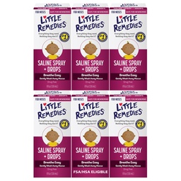 Little Remedies Sterile Baby Saline Nasal Spray and Drops, 1 Fl Oz, 6 Pk