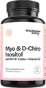 Myo- Inositol & D- Chiro Inositol Kapsle s MTHF, Folát, Vitamin D CLAS124; Podpora ovariální funkce, Hormonální bilance, & Homocysteinové úrovně CLAS124; Plodnost doplňky pro ženy CLAS124; 40: 1 poměr