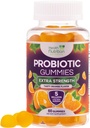 Probiotické gumičky 5 miliard CFU - Diverzní probiotické proužky pro stravitelné zdraví a Gut podpora Gummy pro ženy, muže, & Děti, Denní Probiotika dodatek pro imunitní podporu, Non- GMO, Vegan, 60 Gummies