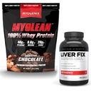 Myogenix Doplněk pro podporu jater a Myolean Chocolate Whey Protein - Pokročilé zdraví jater & Muscle Recovery s 40g High- Protein Whey - Podpora detox, růst a výkon