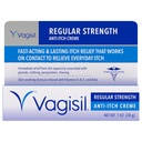 Vagisil Pravidelná síla Anti- Itch Feminin krém pro ženy, Gynekolog Testováno, hypoalergenní, Fast- acting a dlouhotrvající Itch Relief, Vaginální Moisturizer Soothes a Cools, 1 oz (balení po 1)
