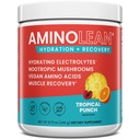 AminoLean Hydratační Electrolyte Powder and Recovery Drink with Sea Minerals, Nootropní houby, a Vegan Amino Acids, BCAA + EAA for Post Workout Muscle Building, Tropical Punch