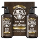 Viking Revolution Beard Wash and Beard Conditioner for Men with Argan Oil and Jojoba Oil - Beard Softtener and Posilovač Beard Care Shampool and Conditioner with Beard Oil (17oz, Sweet Tobacco)