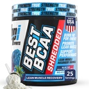 BPI Sports Nejlepší BCAA skartovány - Kofein zdarma termogenní recovery nápoj, Lean Muscle Building BCAA prášek pro ženy a muže, Předcvičení BCAA Amino kyseliny Drink- Blue Raz - 25 Služeb