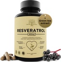 Resveratrol dodatek s Quercetin & Grape Seed - 850mg Bylinné mísení, High Potency Polyfenols & Antioxidants pro General Wellness, 60 Veganských kapslí