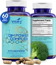 4-in-1 DIM potentní komplex 300mg - Estrogen bilance a metabolismus, Energy & Menopauza Support Supplementary with Bioperin (x4), vápník a brokolice Extract - pro ženy a muže 60 Služeb