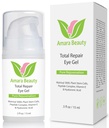Amara Beauty Eye Cream Gel for Dark Circles and Puffness with Peptides & Hyaluronic Acid, 0.5 f. oz.