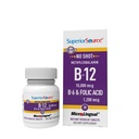 Superior Source No Shot Vitamin B-12 Methylkobalamin 10000 mcg, B-6 & Folic Acid 1200 mcg - Podporuje zdraví mozku a srdce - Podporuje přírodní energetické hladiny - 30 Sublingvální rozpuštění tablety