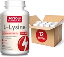 Jarrow Displaas L- Lysin 500 mg - 100 Kapsle - Esenciální aminokyselina pro metabolismus proteinů - dodatek stravy - až 100 Služeb (balení po 12)