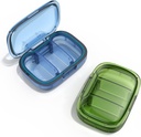 2 Pack 3 Kompartment Small Pill Box, Moisture Proof Case, Cestovní pořadatel pro kapesní kabelku, Denní přenosné medicíny Vitamin Kontejner, Rybí olej a dodatek skladování