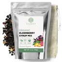 Elanen Naturals Organic Elderberry Syrup Kit, tvoří až 24 oz, Zahrnuje přírodní bavlněné Brew Bag, USDA Certified Organic Sured Elderberry and Immunal Support Herbs, Bulk Kit, 4 oz. (113g)