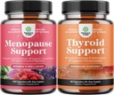 Svazek kompletní bylinné menopauzy dodatek pro ženy pro noční pocení Mood 120ct a bylinné štítné žlázy Supplex - Mood Enhancer doplněk energie pro zdraví štítné žlázy