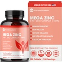 Mega zinkový dodatek, 50mg, 3-in-1 zinkový komplex, 100 tablet - Čisté mikronutrienty