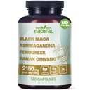 Proč ne přírodní 4-in-1 Organic Black Maca Root, Ashwagandha, Fenugreek, Panax Ginseng Kapsle, Dodatek pro muže a ženy