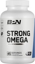 BARE VÝKONNOST VÝPOČET, BPN Silný Omega Fish Oil Soft Gel, 1290mg Fish Oil per Capsule, Wild Caught Fish, Udržitelně sourced, IFOS Certified