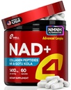 NAD Plus doplněk 1400mg - NMNH doplněk Alternativní Podporuje zdravé stárnutí komplex s nikotinamid Riboside & Gotu Kola, kolagen - silný NAD + Vzorec pro energii, pleť a kognitivní, 60 Caps