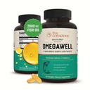 Live Conscious OmegaWell Omega 3 Fish Oil - 2000mg Kapsle: Srdce, Brain, & Společná podpora - 800 mg EPA 600 mg DHA - Udržitelně sourced - Softgels - 30 Day Supply