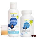 Core Med Science Liposomal Glutathione Soft Gels & Liquid dodatek Bundle for Energy, Brain Health, Skin & Jaterní zdraví