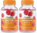 Lifeable Biotin + hořčík, Gummies Bundle - Great Ochutnávání, dodatek vitamínu, gluten zdarma, GMO zdarma, Žvýkací