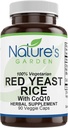NATURE 'S GARDEN ESSENTIALS Red Yeast Rice Organic with CoQ10-90 Veggie Caps with 600mg Organic Red Rice Yeast Plus Co Q 10 - Natures Support for Cholesterol