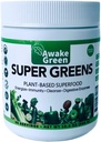 Awake Green - Super Green - Superfood Powder - USDA Organic Non- GMO Vegan dodatek - pro stravovací a nadýmání Relief - 20 + Whole Foods (Spirulina, Wheat Grass, Barley), Probiotika, Vláknina a Enzymy