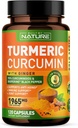 Kurkumin 1965mg s Ginger & BioPerine Black Pepper Extract - vysoká absorpce 95% Kurkuminoidy pro společnou a antioxidační podporu - Non- GMO, gluten- Free, Vegan - 120 Bylinné doplňky Kapsle