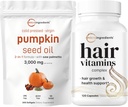 Mikro ingredience Pumpkin Seed Oil se Saw Palmetto 3,000mg Softgels & Vlasové vitamíny Komplexní kapsle 124; 2 Pack Bundle 124; Studené lisované panenský olej 124; 14-in-1 Podpora růstu vlasů s kolagen & Biotin