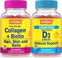 WellYeah Collagen + Biotin + Vitamin D3 5000 IU Cukr zdarma, Gummies Bundle - Great Ochutnávání, Vitamin dodatek, gluten zdarma, GMO zdarma, Žvýkací žlab